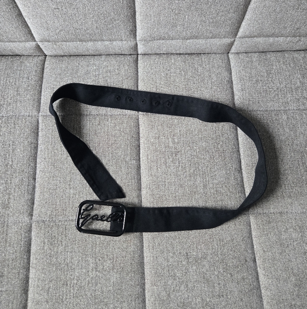 GAëLLE Paris | Cotton Belt With Logo Buckle In Black Size S